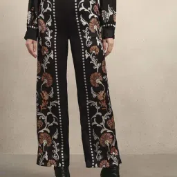 Vero Moda Black Straight Fit Floral Print Trousers-picture-12