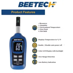 Beetech Humidity and Temperature Meter -20 to 70°C Range, B-301 image 2