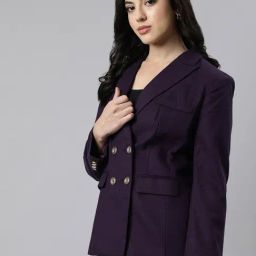 SHOWOFF Purple Slim Fit Blazer-46