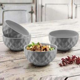Urban Chef Grey Ceramic Handcrafted Microwave Safe Bowl (0.5 L) - Set of 4-image-56