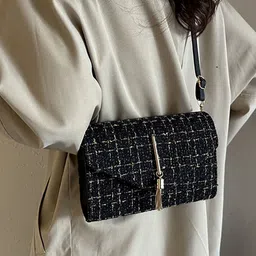 LULU & SKY PU Structured Handheld Bag with Quilted image 5