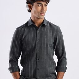 THE BEETEL HOUSE Men Vertical Striped Spread Collar Casual Shirt-image-27