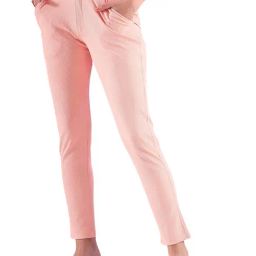 FITHUB Peach Skinny Fit High Rise Trousers-image-0