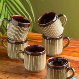 ExclusiveLane Grey & Brown Ceramic Coffee Cup (0.17 L) - Set of 12-image-55