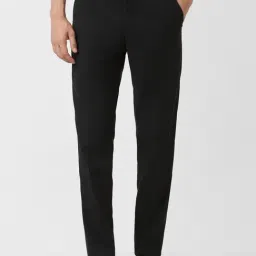 Peter England Black Slim Fit Trousers-image-81
