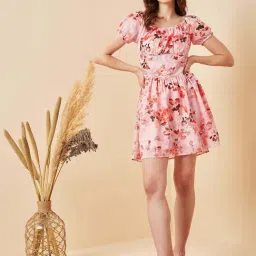 Rare Pink Printed A-Line Dress-image-15