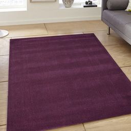 PRESTO Purple Solid Hand-Tufted Anti-Skid Woolen Carpet-10