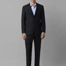 Louis Philippe Black Slim Fit Texture Two Piece Suits-image-97