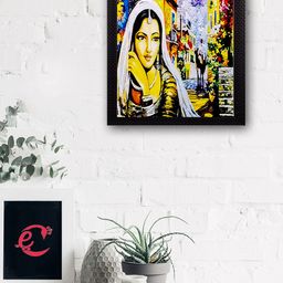 eCraftIndia Multicoloured Village Lady UV Wall Art-image-96