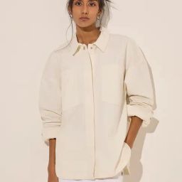 LOV by Westside Off-White Solid Cotton Jacket-picture-45