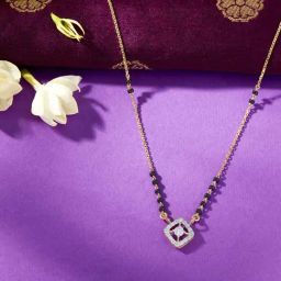 P.N.Gadgil Jewellers 18 KT Yellow Gold & Diamond Modern Mangalsutra For Woman-image-56