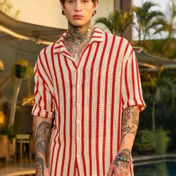 Campus Sutra Multicolor Polycotton Oversized Stripes Shirt-image-32