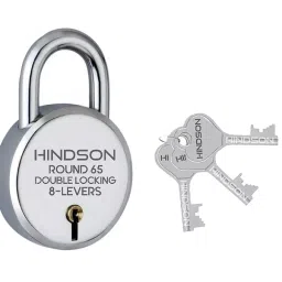 HINDSON 65 mm Silver Finish Metal Padlock with 3 Keys and 5 Key Chain, HIN-RO- 65-image-89