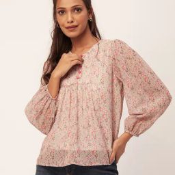 Moomaya Multicolor Floral Print Top-image-73