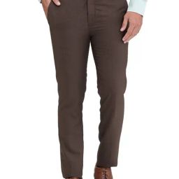 Park Avenue Brown Super Slim Fit Texture Trousers-image-60