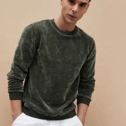 Code By Lifestyle Olive Regular Fit Texture Sweatshirt-image-26