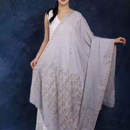 Exotic India Floral Embroidered Pashmina Shawl-image-21