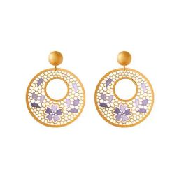 P.C. Chandra Jewellers 22k Gold Circular Jali Work Floral & Leafy Detailing Chand Bali Earrings-12