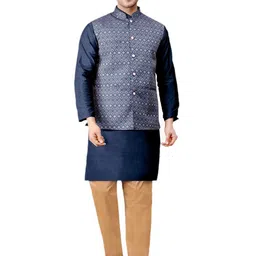 Voniry Men Ethnic Motifs Embroidered Regular Kurta with Pyjamas-31