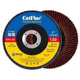 CUTFINE 5 Inch 120 Grit Aluminum Oxide Flap Disc For General Applications-97