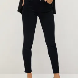 MANGO Women Black Super Skinny Fit Mid-Rise Clean Look Sustainable Push-Up Jeans-image-86