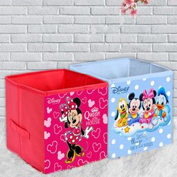 Kuber Industries Pink & Blue 2 Pcs Printed Organiser Set-11