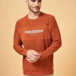 Urban Ranger by Pantaloons Rust Cotton Regular Fit Printed Sweatshirt-22