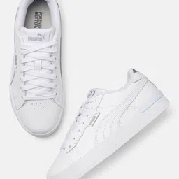 Puma Women White Leather Sustainable Sneakers-44