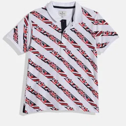 Pepe Jeans Boys White Printed Pure Cotton Polo Collar T-shirt-image-13