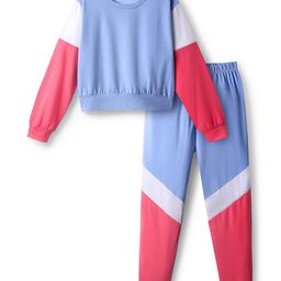Tiara Girls Colourblocked Pure Cotton Jersey Sweatshirt With Jogger-image-20