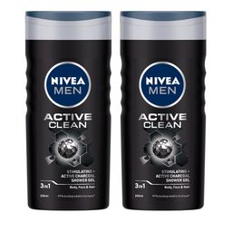 Nivea Men Set of 2 Active Clean Shower Gel with Active Charcoal - 250 ml Each-31