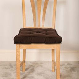 Kuber Industries Brown Solid General Support Chair Pad-32