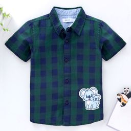 Babyoye 100% Cotton Yarn Dyed Half Sleeves Checks Shirt - Green-image-49