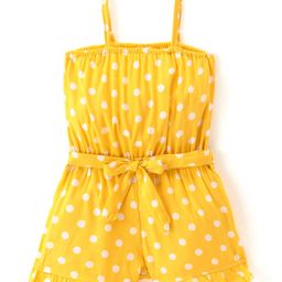 Kookie Kids Sleeveless Jumpsuit with Polka Dots Print  Frill Detailing - Yellow-image-88