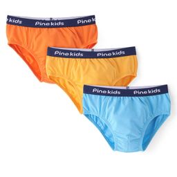 Pine Kids Cotton Lycra Solid Briefs Pack of 3 ( Color May Vary)-20