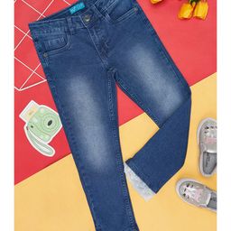 YU by Pantaloons Mild Washed Lace Detailed Jeans - Medium Blue-image-92