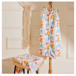 Softsens Under the Sea Super Soft Muslin 4-layer Sleep Bag - White, Red & Sky Blue - M 28in (70cm)-image-51