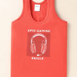 Taeko Single Jersey Knit Sleeveless Vest With Epic Gaming Print - Red-image-49