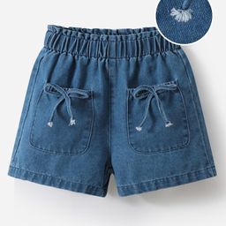 Mark & Mia Cotton Washed Solid Colour Shorts - Blue-image-95