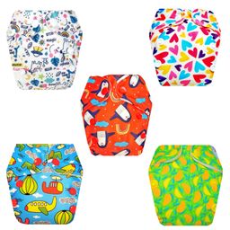 Dumbledo Premium Newborn Cloth Diaper with Integrated Cotton Insert - Antibacterial, Hypoallergenic, Smell-Free - Adjustable Fit for 0 to 6 months, Pack of 5-18