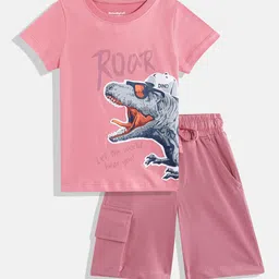 makemyfab Boys Printed Pure Cotton T-shirt with Shorts-picture-4