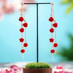 M55 Women Teardrop Shaped Drop Earrings-1