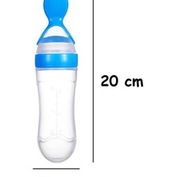 Joy Buzz Baby Silicone 90 ml Spoon Feeder Rattle Teether & Fruit Nibbler Combo Pack Of 3 - Blue image 3
