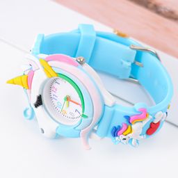 Babyhug Unicorn Shaped Analog Watch Free Size - Light Blue image 3