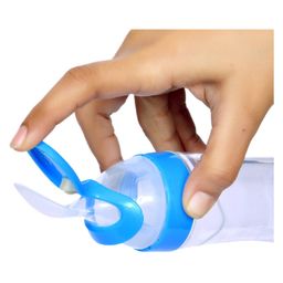 Joy Buzz Baby Silicone 90 ml Spoon Feeder Rattle Teether & Fruit Nibbler Combo Pack Of 3 - Blue image 4