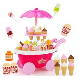 ADKD Ice Cream Toy Cart Play Set with Music & Light -Multicolor image 5