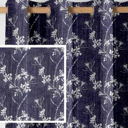Aura Purple & White 2 Pieces Floral Printed Long Door Curtain-30