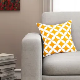 SEJ by Nisha Gupta Yellow & White Cushion Covers - Set of 1-picture-4