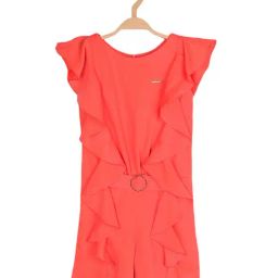 Peppermint Kids Pink Solid Playsuit-picture-7