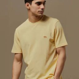 ANDAMEN Yellow Regular Fit Crew T-Shirt-image-55